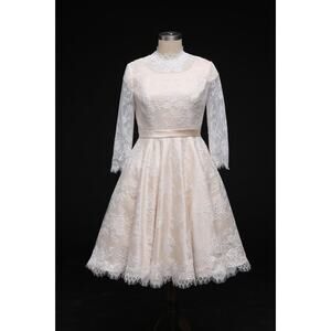 New Size 16 Vintage Style Lace Short Lace Formal Dress